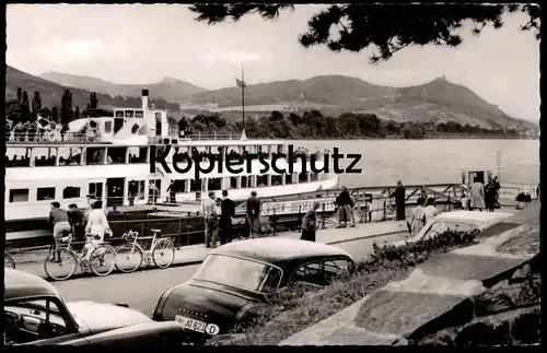 ÄLTERE POSTKARTE KÖLN-DÜSSELDORFER RHEIN-DAMPFSCHIFFAHRT DAMPFER BONN BAD GODESBERG Goliath Auto Rennrad