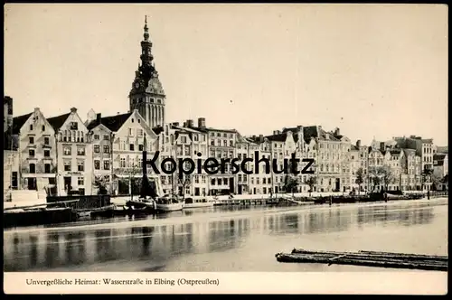 ALTE POSTKARTE WASSERSTRASSE IN ELBING UNVERGESSLICHE HEIMAT Polska Poland Polen Ostpreussen postcard Ansichtskarte CVJM