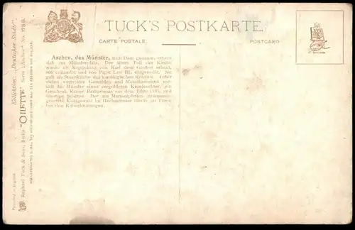 ALTE POSTKARTE OILETTE RAPHAEL TUCK POSTCARD DEUTSCHE STÄDTE SERIE AACHEN No. 178 B KÜNSTLER CHARLES F. FLOWER postcard