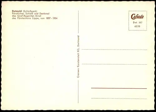 ÄLTERE POSTKARTE DETMOLD SCHLOSSPARK SCHLOSS Blumen flowers fleurs chateau castle Park parc cpa Ansichtskarte postcard