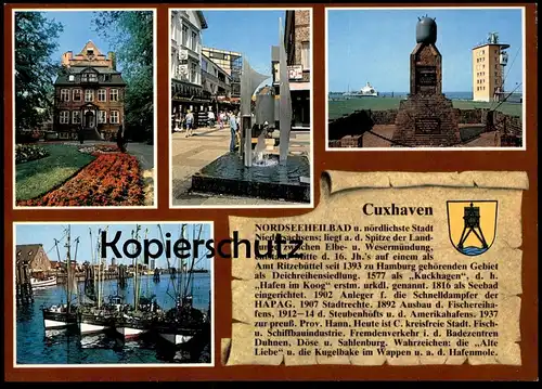 ÄLTERE POSTKARTE CUXHAVEN CHRONIK Chronikkarte chronique chronicle storycard Ritzebüttel postcard cpa Ansichtskarte AK