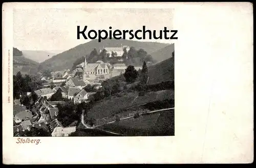 ALTE POSTKARTE STOLBERG IM HARZ TOTALANSICHT GESAMTANSICHT Total Schloss Louis Glaser Leipzig Ansichtskarte cpa postcard