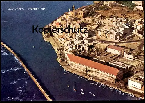 ÄLTERE POSTKARTE OLD JAFFA PORT LUFTBILD vue aerienne Hafen Israel postcard Ansichtskarte AK cpa