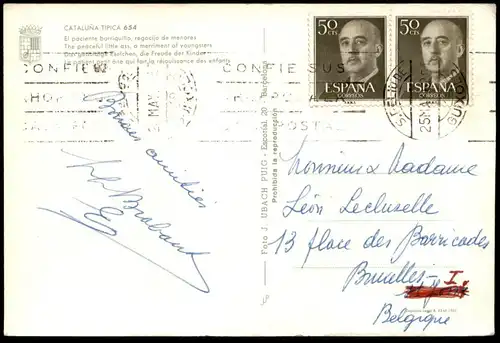 ÄLTERE POSTKARTE CATALUNA TIPICA EL PACIENTE BORRIQUILLO burro asno donkey Esel ane Werbung Stierkampf Torero cpa AK