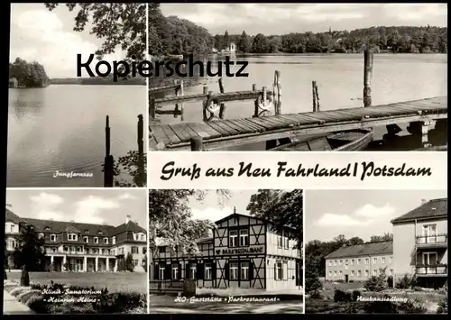 ÄLTERE POSTKARTE GRUSS AUS NEU FAHRLAND BEI POTSDAM SANATORIUM HEINRICH HEINE NEUBAUSIEDLUNG Neufahrland postcard AK cpa