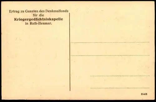 ALTE POSTKARTE KÖLN RUINE HAUS RATH Denkmalfonds für die Kireigergedächtniskapelle in Rath-Heumar Cöln Ansichtskarte cpa