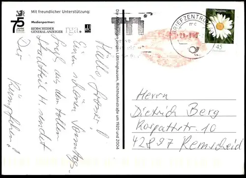 ÄLTERE POSTKARTE REMSCHEID 75 JAHRE GROSSSTADT REMSCHEID 1929 - 2004 JUBILÄUM Kuss kiss Lippenstift lipstick postcard AK