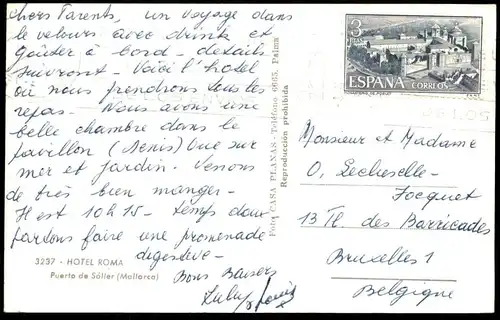 ALTE POSTKARTE HOTEL ROMA PUERTO DE SÓLLER MALLORCA ISLAS BALEARES tarjeta postal postcard AK Ansichtskarte cpa