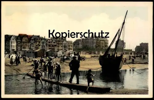 ALTE POSTKARTE DE PANNE LA PLAGE COTÉ OUEST WESTKANT Strand beach Westflandern Belgien Belgique Belgie cpa postcard