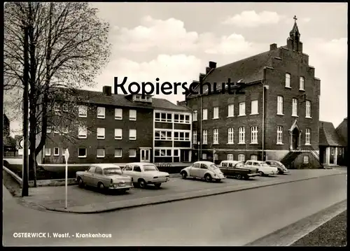 ALTE POSTKARTE OSTERWICK KRANKENHAUS Hospital Rosendahl Opel VW Käfer AK Ansichtskarte postcard cpa