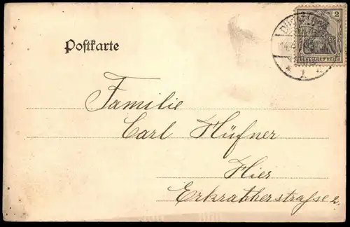 ALTE POSTKARTE DÜSSELDORF FRÖHLICHE OSTERN KAISER WILHELM DENKMAL JOHANNESKIRCHE Glocke Easter postcard AK Ansichtskarte