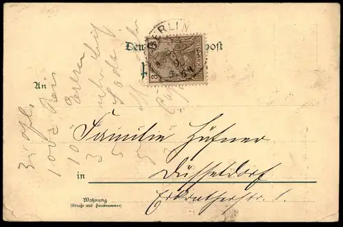 ALTE LITHO POSTKARTE JAHN DENKMAL BERLIN HASENHAIDE DURCH REINHEIT ZUR TURNHEIT Turnvater Turnen Hasenheide Klockhaus AK