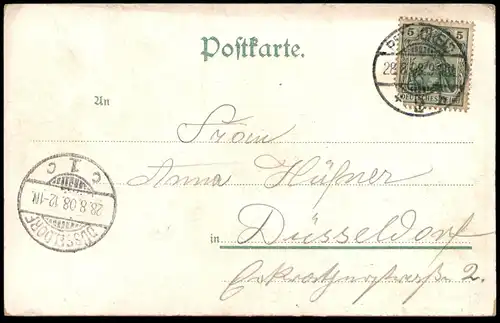 ALTE LITHO POSTKARTE GRUSS AUS DEM RESTAURANT FRIEDRICHSRUH NÄHE REMSCHEIDER THALSPERRE Talsperre Remscheid Zwerg dwarf