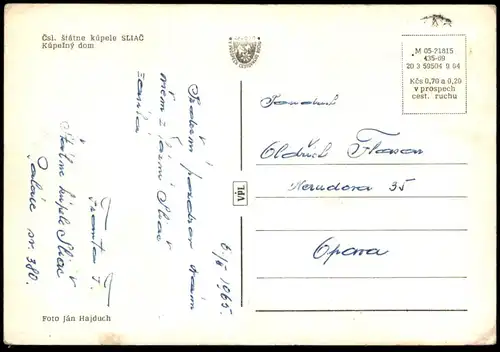 ÄLTERE POSTKARTE CSL. STATNE KUPELE SLICA KUPELNY DOM KURHOTEL SLOVENSKO SLOWAKEI postcard cpa Ansichtskarte AK