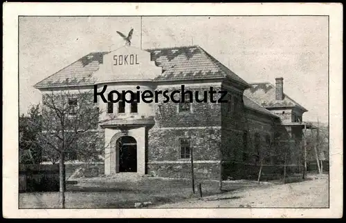 ALTE POSTKARTE NOVA SOKOLOVNA V BELKOVICICH U OLOMOUCE Sokol Belkovice Tschechische Republik Ceska Cesko postcard cpa AK