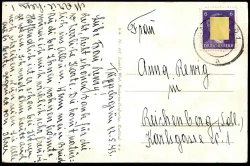 ALTE POSTKARTE STRANDBAD TÜPPELSGRÜN BEI KARLSBAD 1943 Karlovy Vary Ceska Republika Ansichtskarte postcard cpa AK
