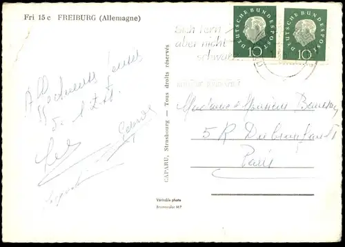 ÄLTERE POSTKARTE FREIBURG ALLEMAGNE RATHAUS Mercedes Auto car postcard cpa AK Ansichtskarte