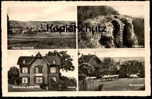 ALTE POSTKARTE WORBIS EICHSFELD RESTAURANT IBERG KANTSTEIN GARTENLOKAL Ansichtskarte AK cpa postcard