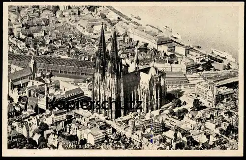 ALTE POSTKARTE KÖLN FLIEGERAUFNAHME BESCHRIEBEN 1943 Luftbild Kölner Dom Cöln Ansichtskarte AK cpa postcard