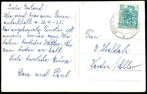 ÄLTERE POSTKARTE KÜHLUNGSBORN ERHOLUNGSHEIM JOCHEN WEIGERT STRANDKORB Ansichtskarte AK postcard cpa