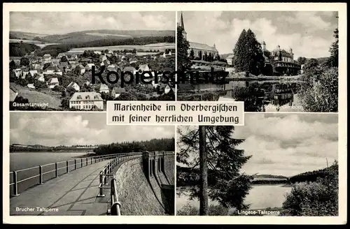 ALTE POSTKARTE MARIENHEIDE IM OBERBERGISCHEN MIT SEINER HERRLICHEN UMGEBUNG LINGESE BRUCHER TALSPERRE SCHLOSS GIMBORN AK