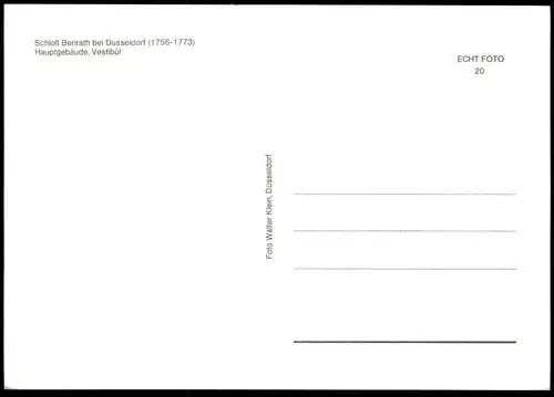 ÄLTERE POSTKARTE DÜSSELDORF SCHLOSS BENRATH HAUPTGEBÄUDE VESTIBÜL chateau castle Ansichtskarte AK cpa postcard