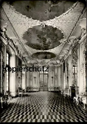 ÄLTERE POSTKARTE DÜSSELDORF SCHLOSS BENRATH HAUPTGEBÄUDE WESTLICHER GARTENSAAL chateau castle Ansichtskarte postcard