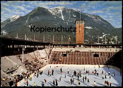 ÄLTERE POSTKARTE GARMISCH Stade Olympique de Glace Olymisches Eisstadion Olympic Ice Stadium Ice Eishockey cpa postcard