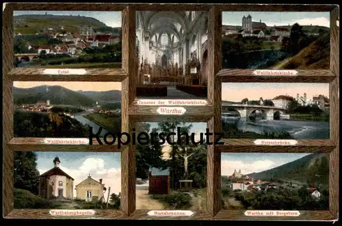 ALTE POSTKARTE WARTHA TOTAL INNERES DER WALLFAHRTSKIRCHE NEISSE MARIABRUNNEN Bardo Schlesien cpa postcard Ansichtskarte
