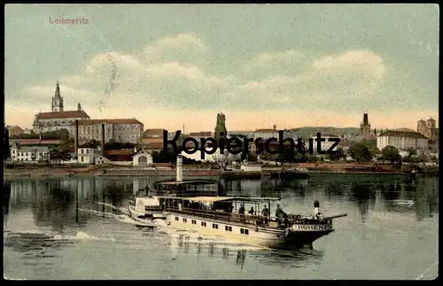 ALTE POSTKARTE LEITMERITZ LITOMERICE DAMPFER HOHENZOLLERN Schiff steamship Böhmen ceska republika czech republic AK