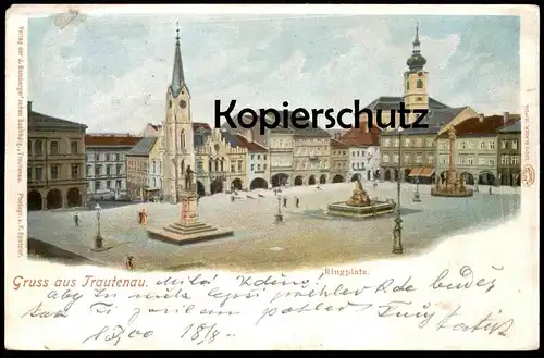 ALTE POSTKARTE TRAUTENAU RINGPLATZ Trutnov Böhmen Czech Republic Ceska Cesko Ansichtskarte postcard AK cpa