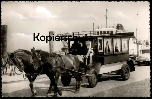 ÄLTERE POSTKARTE NORDERNEY PFERDEOMNIBUS Omnibus Bus Pferde Pferd Kutsche horse carriage Ansichtskarte AK postcard cpa