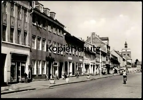 ÄLTERE POSTKARTE LUCKENWALDE ERNST-THÄLMANN-STRASSE BONANZA ? RAD MIFA ? HO KAFFEE Ansichtskarte postcard cpa AK