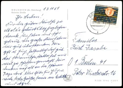 ÄLTERE POSTKARTE GOLDBECK KREIS OSTERBURG BABENER STRASSE Arenburg-Goldbeck Ansichtskarte AK cpa postcard