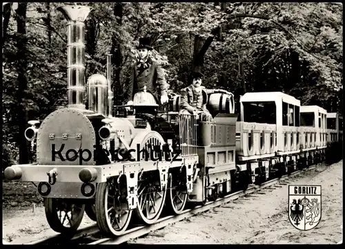ÄLTERE POSTKARTE GÖRLITZ PIONIEREISENBAHN Eisenbahn Dampflok Lokomotive Zug train Zgorzelec Ansichtskarte postcard cpa