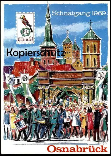 ÄLTERE POSTKARTE OSNABRÜCK SCHNATGANG 1969 HEGERLAISCHAFT HEGER LAISCHAFT OLLE USE Ansichtskarte postcard cpa AK
