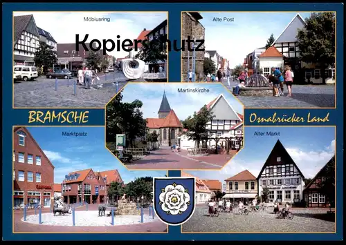 ÄLTERE POSTKARTE BRAMSCHE MÖBIUSRING ALTE POST BRUNNEN MARKTPLATZ ALTER MARKT Audi 80 Ansichtskarte postcard cpa AK