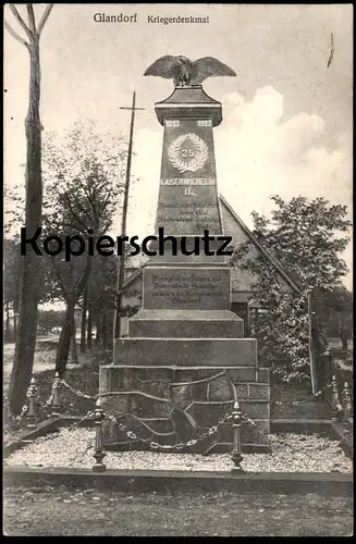 ALTE POSTKARTE GLANDORF KRIEGERDENKMAL DENKMAL KAISER WILHELM II. Adler eagle Ansichtskarte AK cpa postcard