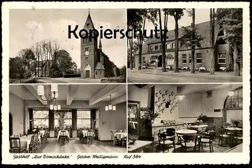 ÄLTERE POSTKARTE SCHMEDEHAUSEN GASTHOF ZUR DOMSCHÄNKE GESCHWISTER WEILIGMANN Ansichtskarte cpa postcard AK