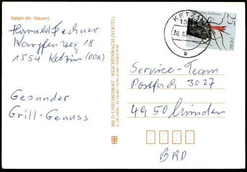 ÄLTERE POSTKARTE KETZIN KREIS NAUEN Briefmarke DDR Tillandsia bulbosa Bromelie Ansichtskarte postcard cpa AK