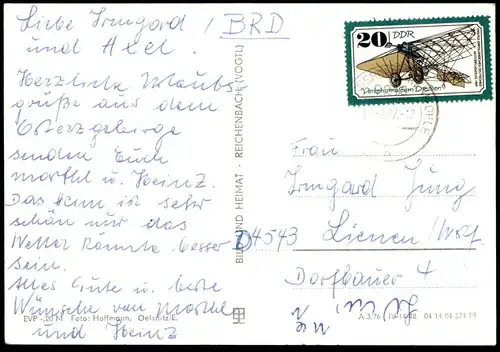 ÄLTERE POSTKARTE HOLZHAU SACHSEN FDGB ERHOLUNGSHEIM FORTSCHRITT TRABANT TRABBI Rechenberg-Bienenmühle postcard AK