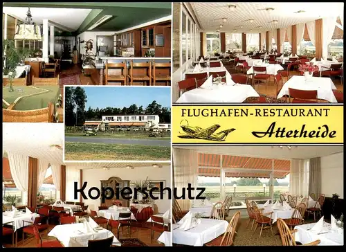 ÄLTERE POSTKARTE FLUGHAFEN RESTAURANT ATTERHEIDE OSNABRÜCK Besitzer Küchenmeister H. Gensch Airport Aeroport Aéroport