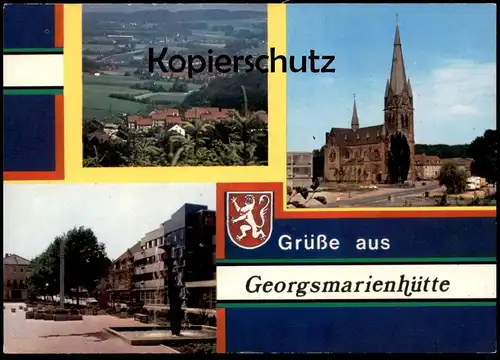 ÄLTERE POSTKARTE BLICK AUF OESEDE GEORGSMARIENHÜTTE BEI OSNABRÜCK PFARRKIRCHE ST. PETER & PAUL MARKTPLATZ