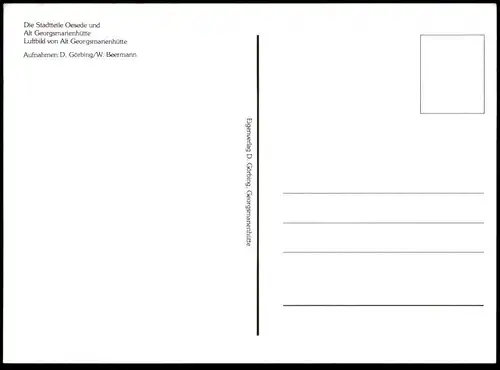 ÄLTERE POSTKARTE GEORGSMARIENHÜTTE BEI OSNABRÜCK STADT IM GRÜNEN STADTTEILE OESEDE UND ALT GEORGSMARIENHÜTTE AK