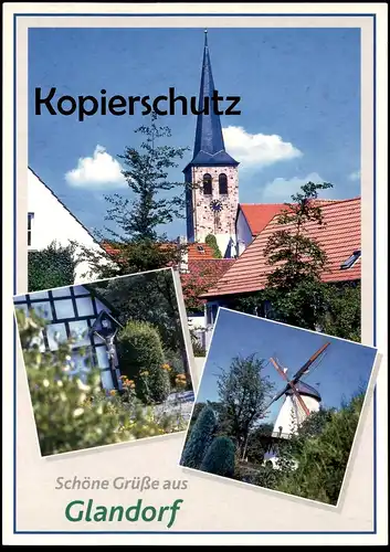 ÄLTERE POSTKARTE GLANDORF MIT KREUZ WEGKREUZ JESUS WINDMÜHLE Mühle Mill Moulin à vent Windmill Ansichtskarte postcard AK