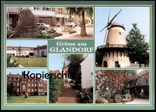 ÄLTERE POSTKARTE GRÜSSE AUS GLANDORF WINDMÜHLE MÜHLSTEINE THIEPLATZ Mühle Mill Moulin à vent Windmill postcard AK cpa