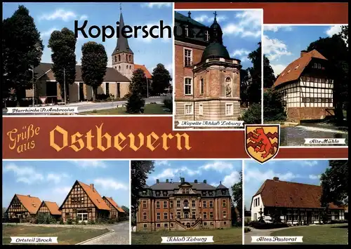 ÄLTERE POSTKARTE OSTBEVERN BROCK SCHLOSS LOBURG INTERNAT ALTE MÜHLE PASTORAT ST. AMBROSIUS AK cpa postcard Ansichtskarte