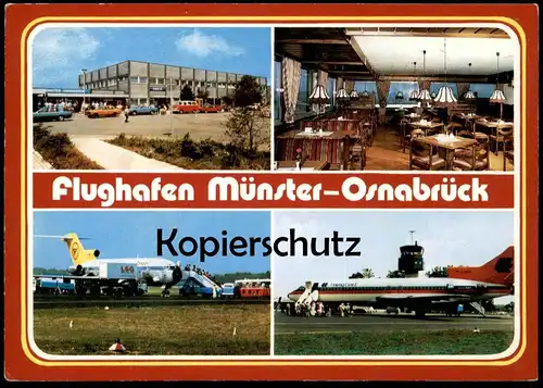 ÄLTERE POSTKARTE FLUGHAFEN MÜNSTER OSNABRÜCK GREVEN LADBERGEN FMO Airport Aeroport Aéroport Avion Condor Hapag Lloyd