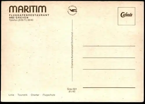 ÄLTERE POSTKARTE FLUGHAFEN MÜNSTER OSNABRÜCK GREVEN LADBERGEN FMO Airport Aeroport Aéroport Avion Condor Hapag Lloyd