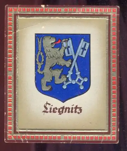 ALTES WAPPEN LIEGNITZ LEGNICA LUXUSBILD SERIE UNTER DEM OLYMPIA BANNER SULTAN Schlesien Zigarettenfabrik Müller Dresden